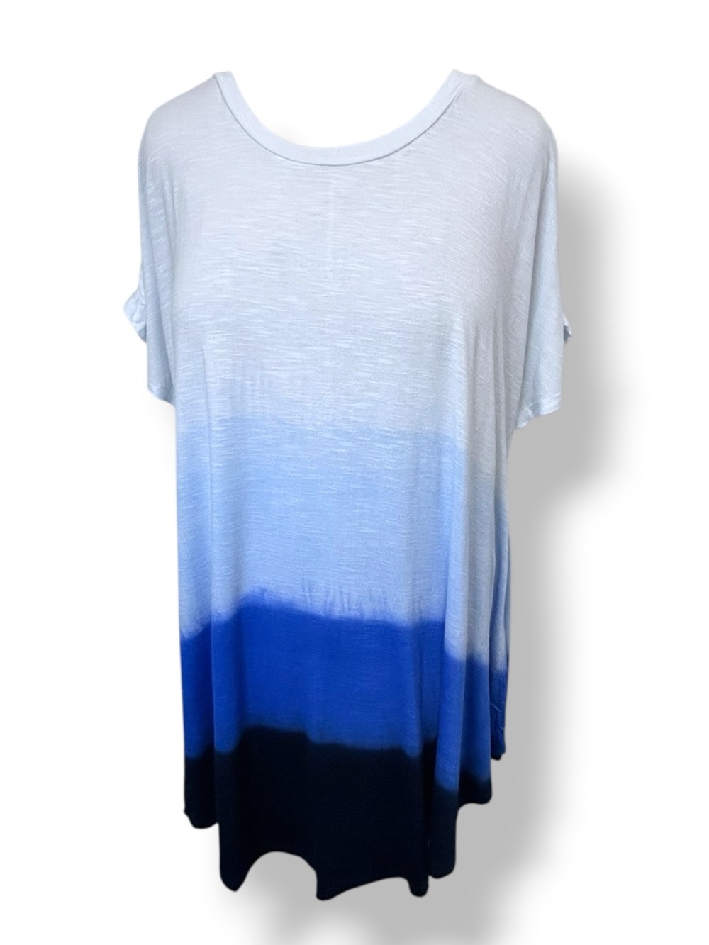Lane Bryant Women’s Plus Short Sleeve Swing Tunic Top Relaxed Ombre Blue 18/20